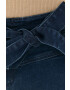 Morgan pantaloni scurti jeans femei culoarea albastru marin neted high waist - Pled.ro