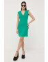 Morgan rochie culoarea verde mini drept - Pled.ro