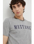 Mustang tricou barbati culoarea gri cu imprimeu - Pled.ro