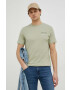 Mustang tricou din bumbac culoarea verde cu imprimeu - Pled.ro