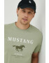 Mustang tricou din bumbac culoarea verde cu imprimeu - Pled.ro