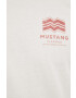 Mustang tricou din bumbac culoarea bej cu imprimeu - Pled.ro