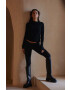 Muuv. Longsleeve Light Rib femei culoarea negru cu turtleneck - Pled.ro