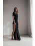 Muuv. rochie Side Slit culoarea negru maxi mulat - Pled.ro