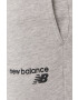 New Balance Pantaloni MP03904AG bărbați culoarea gri material neted - Pled.ro