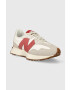 New Balance sneakers din piele intoarsă U327LV culoarea alb - Pled.ro