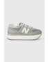 New Balance sneakers din piele intoarsă WL574ZSG culoarea turcoaz - Pled.ro