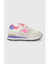 New Balance sneakers pentru copii culoarea gri PV574DK2-GREY/PINK - Pled.ro