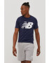 New Balance Tricou MT03919PGM bărbați culoarea albastru marin cu imprimeu - Pled.ro