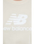 New Balance tricou din bumbac culoarea bej - Pled.ro