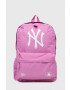 New Era rucsac culoarea roz mare cu imprimeu NEW YORK YANKEES - Pled.ro