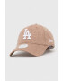 New Era sapca culoarea maro cu imprimeu LOS ANGELES DODGERS - Pled.ro