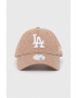 New Era sapca culoarea maro cu imprimeu LOS ANGELES DODGERS - Pled.ro