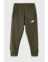 Nike Kids Pantaloni copii culoarea verde material neted - Pled.ro