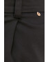 Nissa pantaloni scurti femei culoarea albastru marin neted high waist - Pled.ro