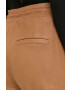 Notes du Nord pantaloni de piele femei culoarea galben drept high waist - Pled.ro