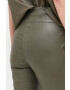 Notes du Nord pantaloni de piele femei culoarea verde evazati high waist - Pled.ro