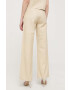 Notes du Nord pantaloni de piele femei culoarea bej drept high waist - Pled.ro