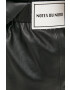 Notes du Nord pantaloni scurti de piele femei culoarea negru neted high waist - Pled.ro