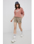 OCAY pantaloni scurti din bumbac femei culoarea bej neted high waist - Pled.ro