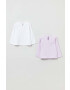 OVS longsleeve din bumbac pentru bebeluși 2-pack culoarea violet - Pled.ro