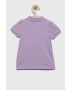 OVS tricou de bumbac pentru copii culoarea violet cu guler - Pled.ro