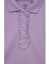 OVS tricou de bumbac pentru copii culoarea violet cu guler - Pled.ro