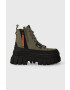 Palladium bocanci REVOLT BOOT ZIP TX femei culoarea verde cu platforma 98860.325.M - Pled.ro