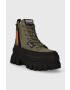 Palladium bocanci REVOLT BOOT ZIP TX femei culoarea verde cu platforma 98860.325.M - Pled.ro