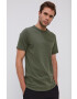 Peak Performance Tricou din bumbac culoarea verde material neted - Pled.ro