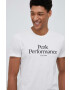 Peak Performance tricou din bumbac culoarea alb cu imprimeu - Pled.ro