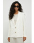 Pepe Jeans blazer din amestec de in Shanny culoarea bej un singur rand de nasturi neted - Pled.ro