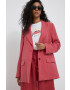 Pepe Jeans blazer din amestec de in Silvie culoarea rosu un singur rand de nasturi neted - Pled.ro