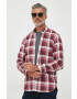 Pepe Jeans camasa din bumbac Cressing barbati culoarea bordo cu guler button-down regular - Pled.ro