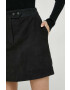 Pepe Jeans fusta din piele intoarsa Ruth culoarea negru mini drept - Pled.ro