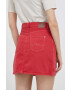 Pepe Jeans fusta jeans culoarea rosu mini drept - Pled.ro