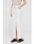 Pepe Jeans fusta jeans culoarea bej maxi drept - Pled.ro