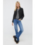 Pepe Jeans geaca ramones de piele Roma femei culoarea negru de tranzitie - Pled.ro