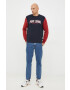 Pepe Jeans hanorac de bumbac barbati culoarea albastru marin cu imprimeu - Pled.ro