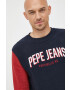 Pepe Jeans hanorac de bumbac barbati culoarea albastru marin cu imprimeu - Pled.ro