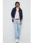 Pepe Jeans hanorac de bumbac Edward barbati culoarea albastru marin cu glugă cu imprimeu - Pled.ro