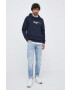 Pepe Jeans hanorac de bumbac Edward Hoodie barbati culoarea albastru marin cu glugă cu imprimeu - Pled.ro