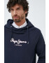 Pepe Jeans hanorac de bumbac Edward Hoodie barbati culoarea albastru marin cu glugă cu imprimeu - Pled.ro