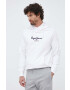 Pepe Jeans hanorac de bumbac Edward Hoodie barbati culoarea alb cu glugă cu imprimeu - Pled.ro