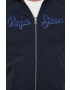 Pepe Jeans hanorac de bumbac RYAN barbati culoarea albastru marin cu glugă cu imprimeu - Pled.ro