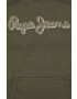 Pepe Jeans hanorac de bumbac RYAN barbati culoarea verde cu glugă cu imprimeu - Pled.ro