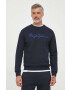 Pepe Jeans hanorac de bumbac Ryan barbati culoarea albastru marin cu imprimeu - Pled.ro