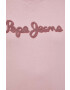 Pepe Jeans hanorac de bumbac Ryan Crew barbati culoarea roz cu imprimeu - Pled.ro