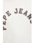 Pepe Jeans hanorac de bumbac Westend barbati culoarea bej cu imprimeu - Pled.ro