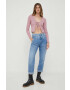 Pepe Jeans jeansi Violet femei high waist - Pled.ro